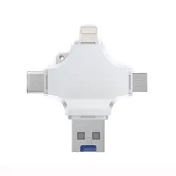 4 в 1 кардридер micro USB кардридер карта памяти TF карты Тип C на молнии Многофункциональный переходник для iPhone iPod Apple