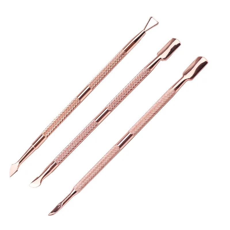 

Rose Gold Dual-ended Cuticle Remover Dead Skin Remover Nail Cuticle Pusher Triangle Rod UV Gel Nail Polish Remover Nail Art Tool