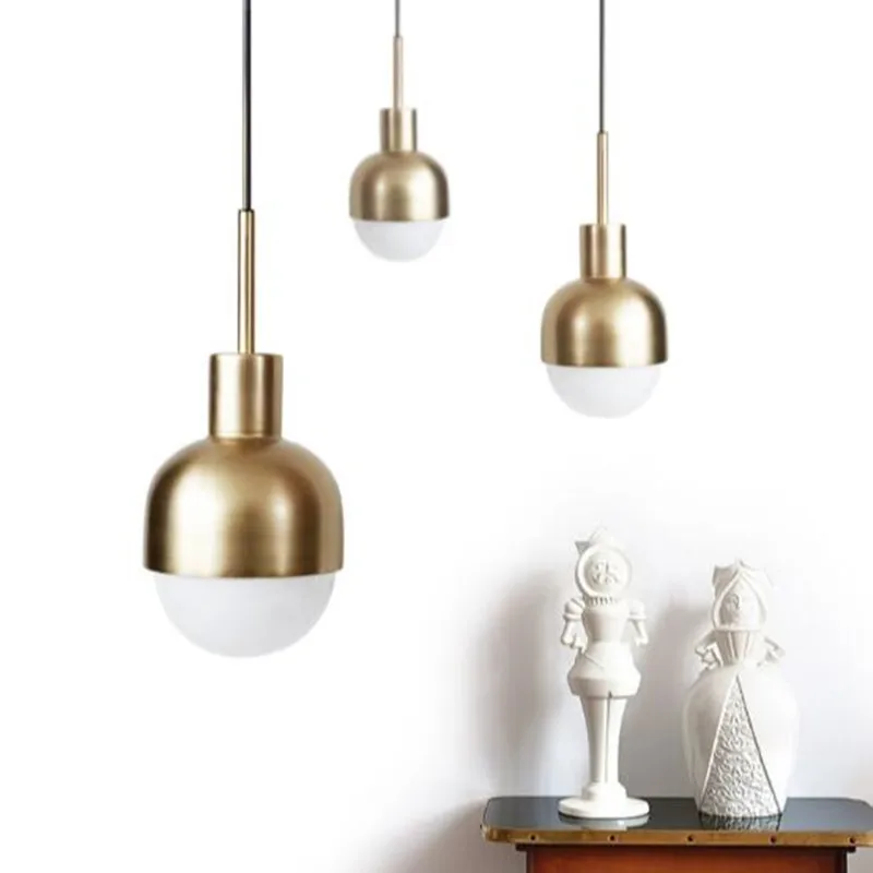 Nordic Modern Glass Gold LED Pendant Lights Mini Compact Luminaire Loft Hanging Light Fixtures