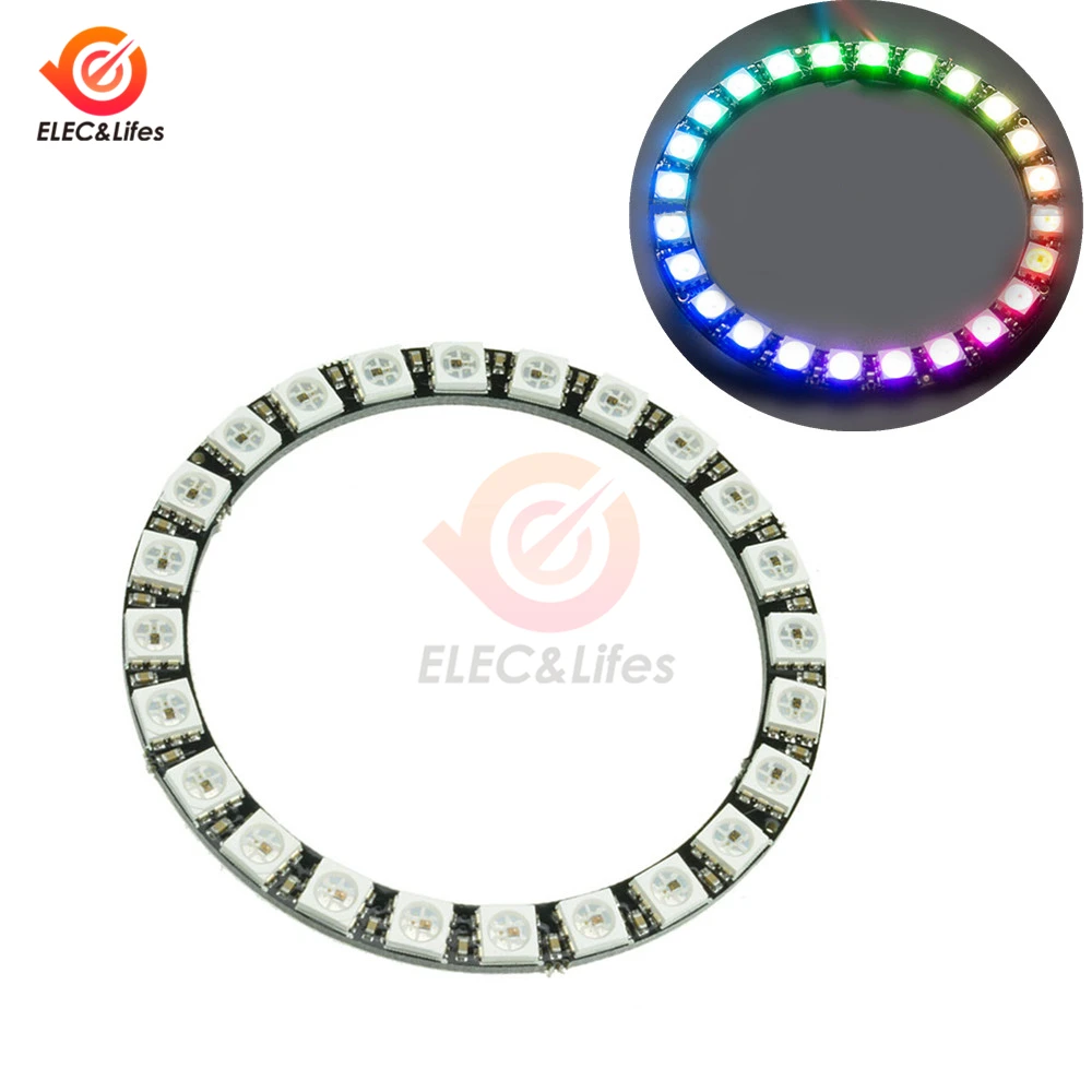 WS2812B цветной RGB светодиодный ленточный модуль 24 бит светодиода WS2812 5050 кольцевой