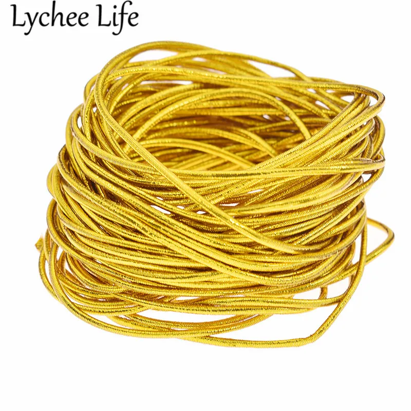 Lychee Life золотые и серебряные эластичные нитки полиэфирные резиновые чашки нитки DIY Ручная работа швейная одежда декоративные принадлежности аксессуары