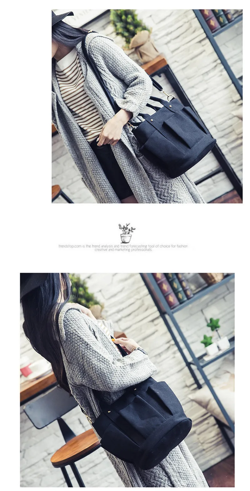 New Women Canvas Bag Drawstring Bucket Small Cross-body Bag Fashion Trend Brief Shoulder Bag For Lady Female Handbag Sac SS7381 (4)