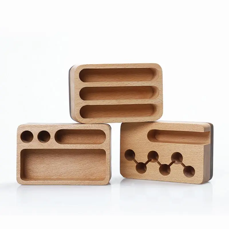 

Creative Wooden Business Card Holder Desk Display Stand Organizer Storage Box Office Accessories Delicate Practical