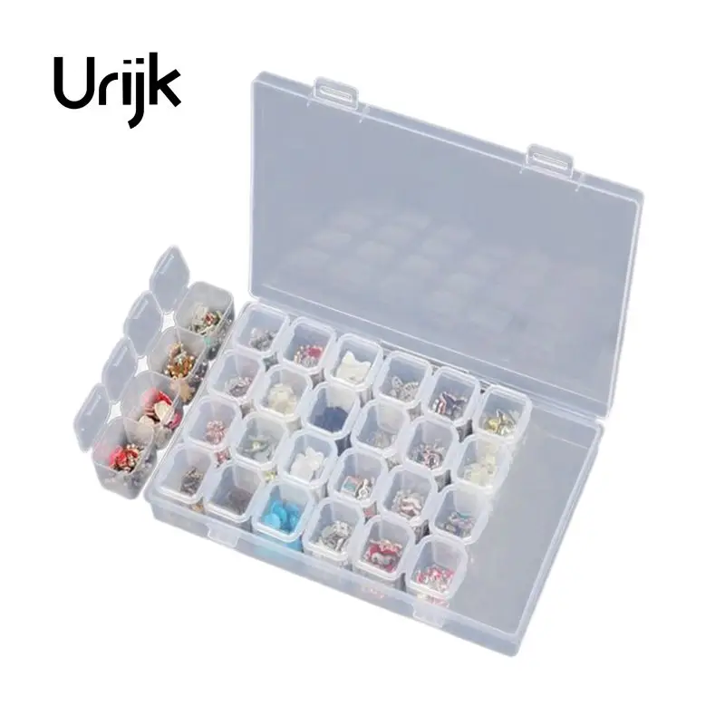 Urijk 1PC 28 Grid Embroidery Jewelry Box Necklace Earring Jewelry