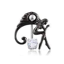 Wholesale 1pcs/lot fashion Angel Belly Rings Women black body piercing jewelery Accessories 16G Surgical Steel Free Shipping