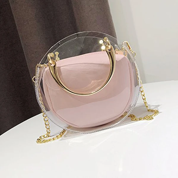 DCOS جولة واضح Crossbody حقيبة رسول حقيبة يد حمل الكتف محفظة مع جيب داخلي ، شفافة ، للماء