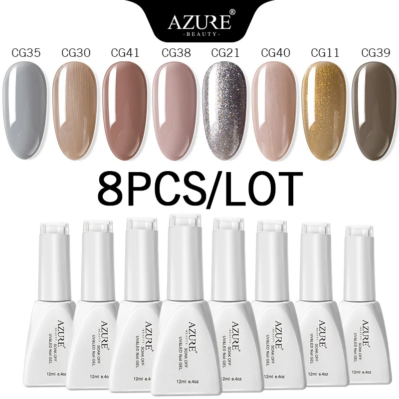 Azure Beauty 20Pcs/Lot Nail Gel Polish Soak Off UVv/Led gel Polish Semi Permanent Led Gel Long Lasting Pure Color Gel Sets - Цвет: Kit09