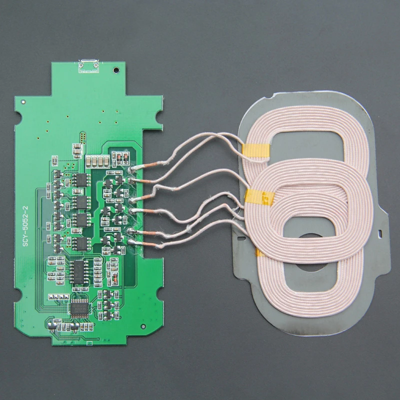 High Quality DIY 3 Coils Qi Wireless Charger PCBA Circuit Board 5V/2A Qi Wireless Charging Standard Accessories