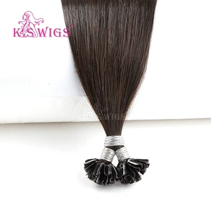 Image 2 - K.S WIGS 16 20 24 28 Straight Pre Bonded Fusion Hair Remy Keratin Capsules Nail U Tip Human Hair Extensions 25s/pack