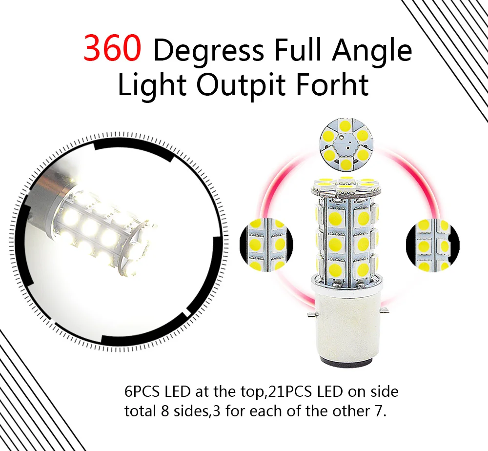 6V 5050 27smd светодиодный фонарь для мотоцикла дальнего ближнего света с двойным светом 540lm супер яркий 4300k рулевой фонарь для мотоцикла H6 BA20D 2 шт