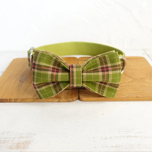 Dog Collar Bow Tie 20 шт./лот MUTTCO зеленый именной ошейник для собаки аксессуары для собаки ручной работы зеленый плед 5 размеров ошейник для собаки UDC041 - Цвет: Dog Collar Bow Tie