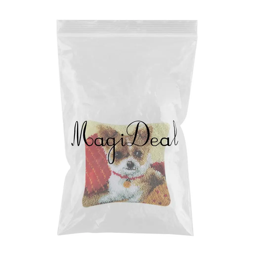 Cushion Latch Hook Kits for Kids Beginners Embroidery Cat Dog Pillow Cover Rug Making Kits Christmas Gifts