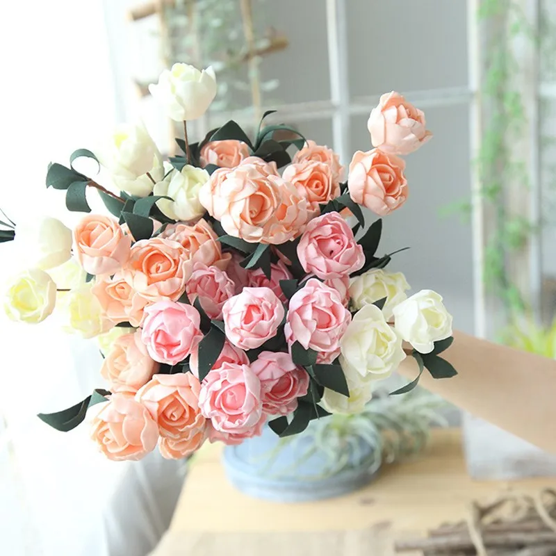 1 bundle Rose Decor Artificial Flower Home Decor Imitation Fake Flower for Garden Plant Desk Decor artificial flowers 1 bundle Rose Decor Artificial Flower Home Decor Imitation Fake Flower for Garden Plant Desk Decor artificial flowers