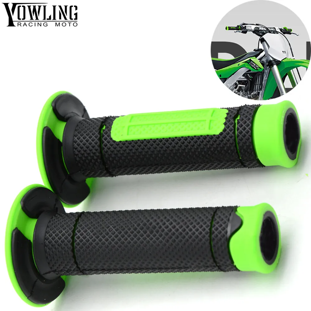 

Motorcycle Dirt Bike Rubber Brake Hand grips For Kawasaki KX KLX KFX KDX 65 80 85 125 250 250F 450F 450R 150S with Kawasaki logo