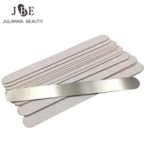 50 unids/set reemplazable uñas archivos Grit 100 #/180 #/240 # curva doble de acero inoxidable con repuestos de lijado de tela