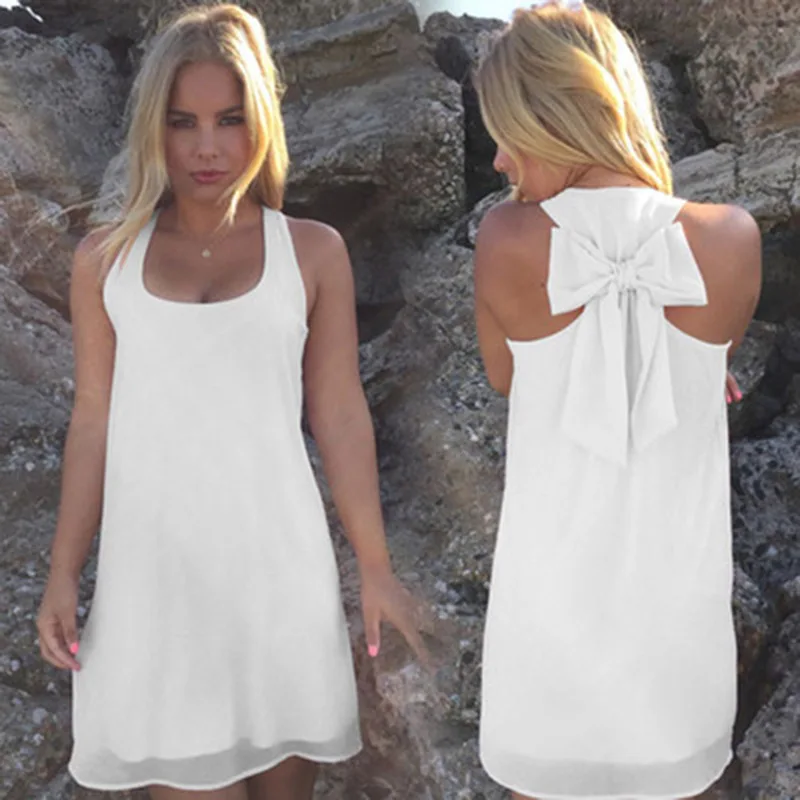 

Fast delivery 2018 new arrivals summer dress chiffon fashion bow women beach plus size dress female vestidos