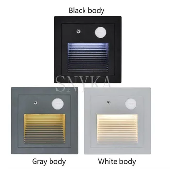 

3W IP65 led step stair light PIR motion Detector+ Light Sensor infrared human body induction recessed deck light floor lights