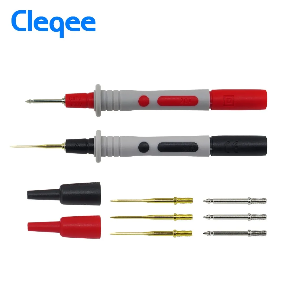 Cleqee P8003 p8001 1set 2pcs Multimeter Probe Replaceable gilded Needle Multi-purpose Test pen