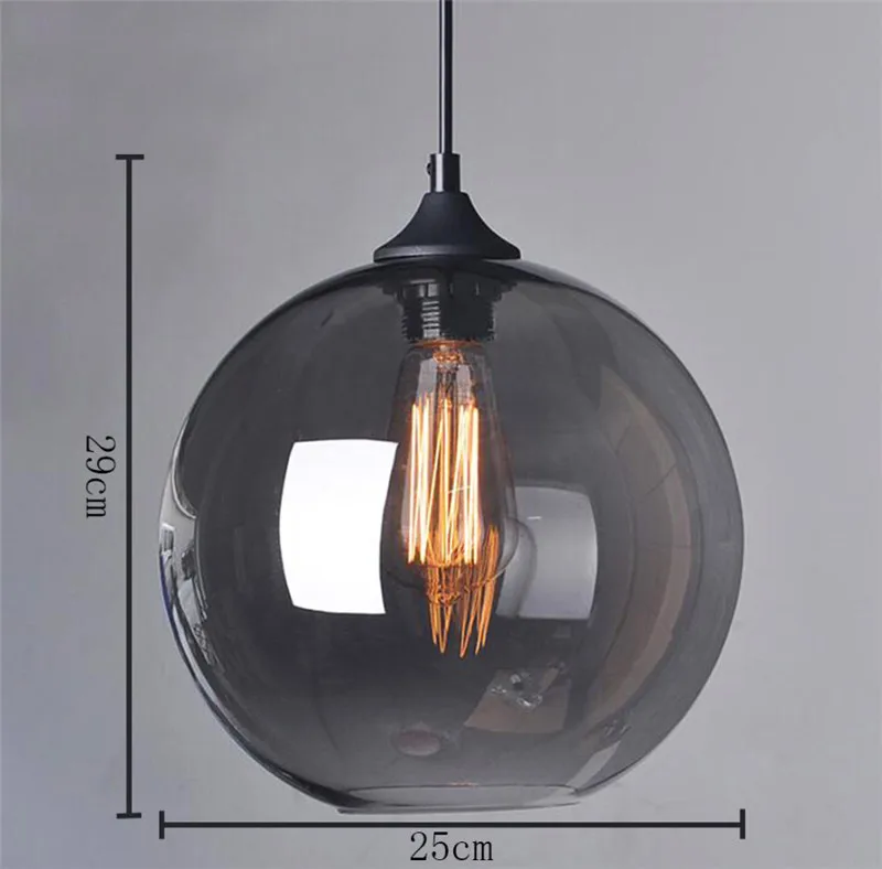 Ретро винтажный промышленный дымчатый стеклянный абажур Лофт подвесной светильник для гостиной столовой подвесные лампы PA0203