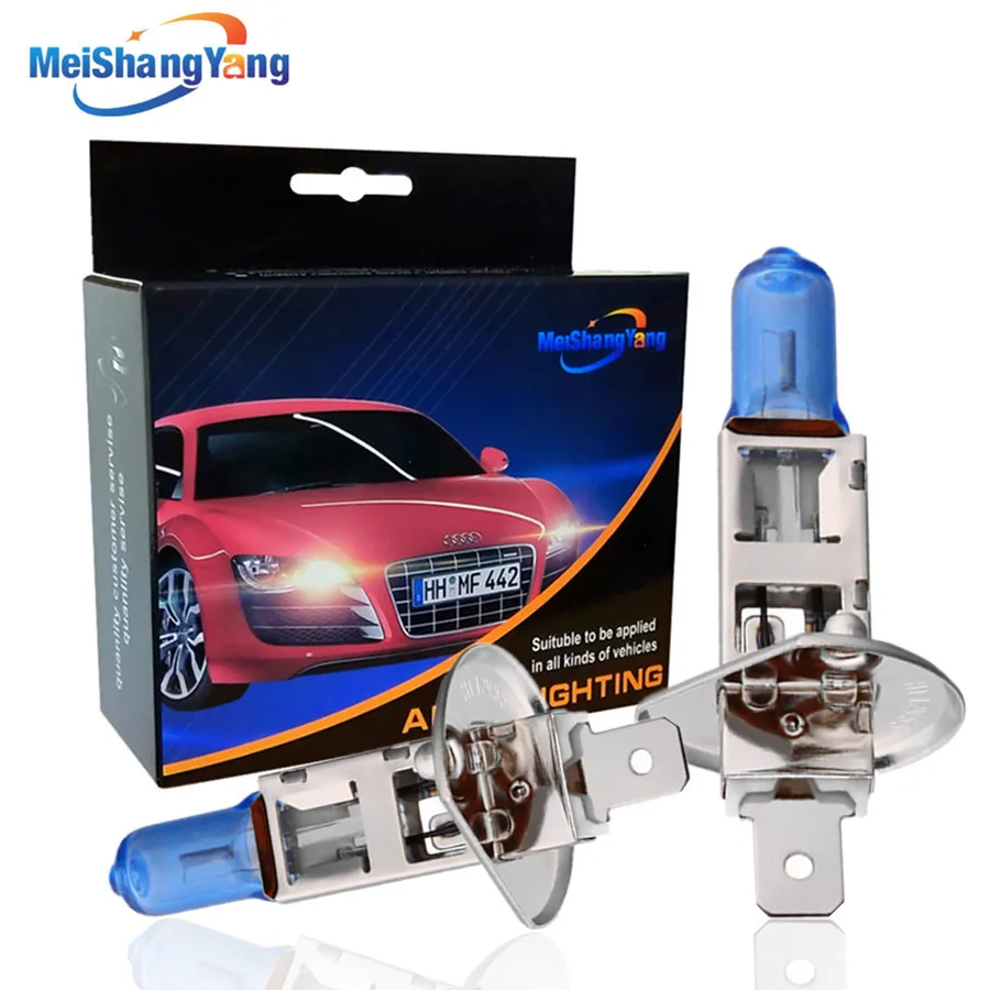 2PCS H1 55W Halogen Bulb Super Bright White Quartz Glass Car Fog Light