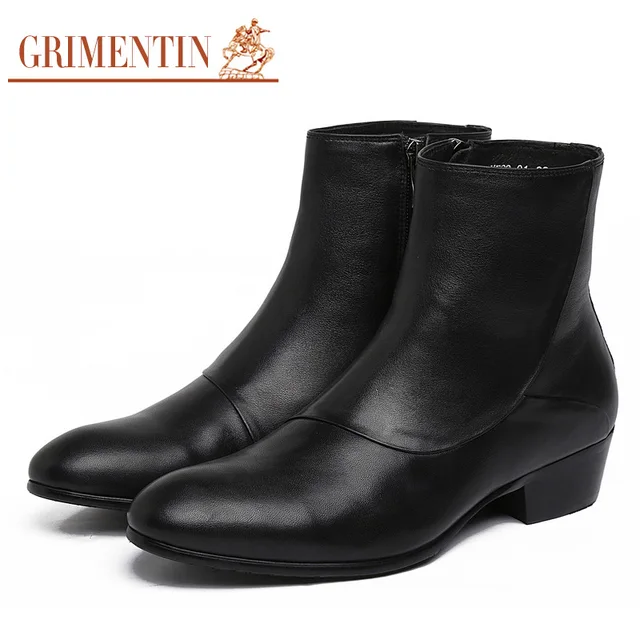 Grimentin Brand Fashion Zip Mens Motorcycle Boots Genuine Leather Grimentin Brand Fashion Zip Mens Motorcycle Boots Genuine Leather Round Toe Men Dress Shoes Italian Designer