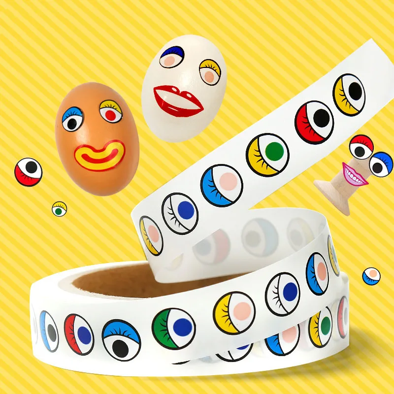 2 Rolls//1000 Pairs Cute Wiggle Eye Sticker DIY Craft Fun Cartoon Lables for Kids