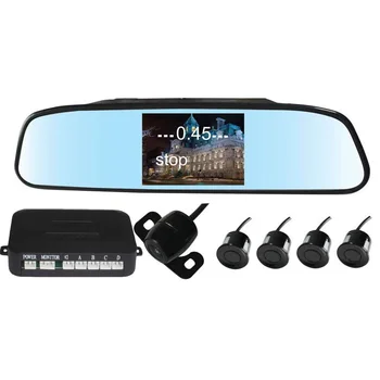 

Car 4 sensors led parking sensor video parking sensor assistant monitor radar system+rear view camera lcd display mirror system