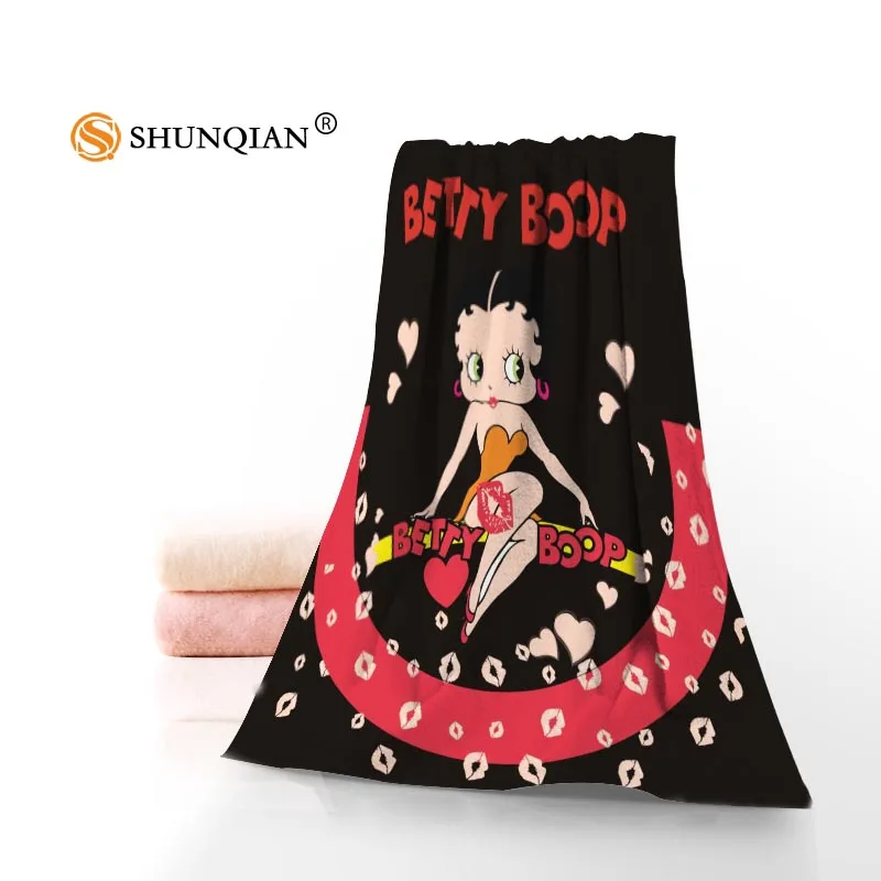 Betty Boop микрофибры Ткань современный Уход за кожей лица Полотенца/Для ванной Полотенца Размер 35 x75cm, 70x140 см Поддержка пользовательские Дизайн - Цвет: Красный