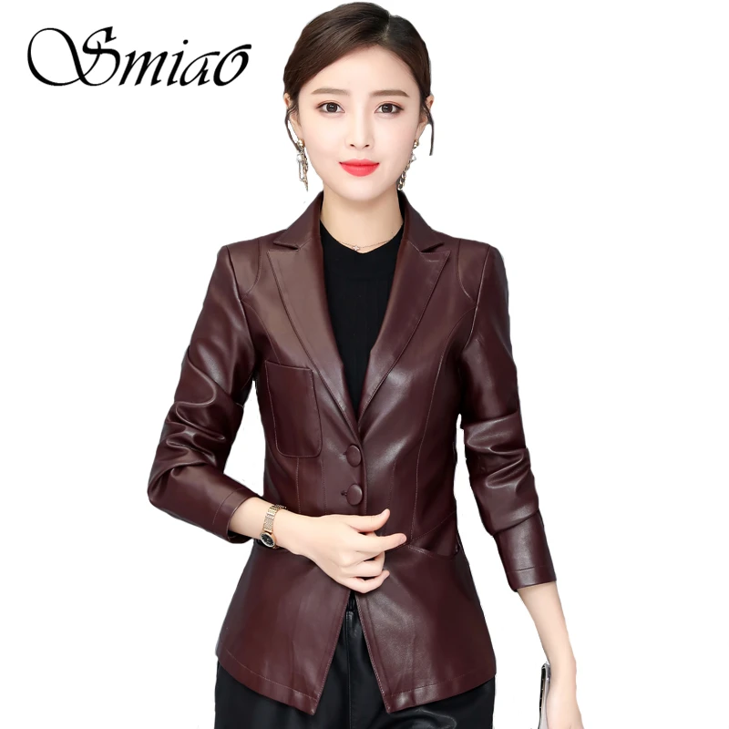 Women Faux Soft Leather Jacket Coat 2019 Spring Autumn