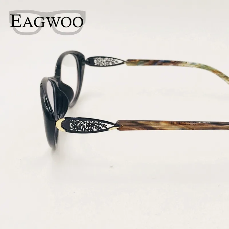 EAGWOO, женские очки кошачий глаз, Ретро стиль, оптическая оправа, рецепт, элегантный дизайн, спецочки, супер светильник, окно, 1157