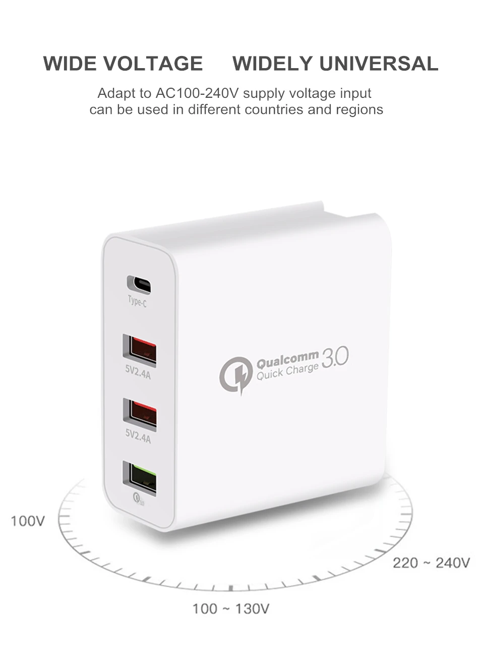 Amstar Quick Charge 3,0 USB зарядное устройство 36 Вт type C& QC3.0 дорожное USB настенное зарядное устройство Быстрая зарядка для iPhone samsung huawei Xiaomi