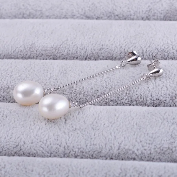

Eternal wedding Women Gift word 925 Sterling silver real Freshwater pearl earrings earrings long Zhang Ziyi / white snake with 9