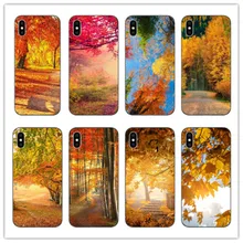 

kuliai Autumn leaves orange fall fox pumpkin floral phone Case For iPhone 7 5S SE 6s 8 plus Soft TPU Silicone Cover For iPhone X