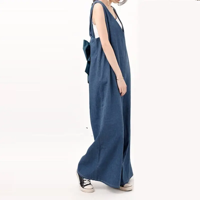 Summer Office Ladies Korean Style Black Jumpsuits Women Plus Size Loose Wide Legs Backless Bowknot Female Elegant Rompers Summer Office Ladies Korean Style Black Jumpsuits Women Plus Size Loose Wide Legs Backless Bowknot Female Elegant Rompers