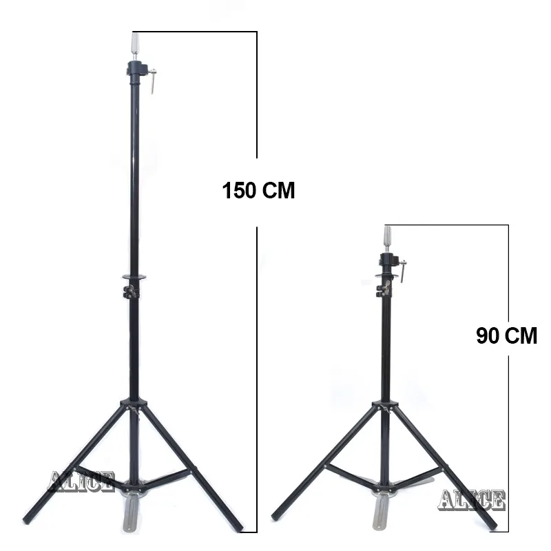 Steel Mannequin Tripod Stand Hair Salon Adjustable Tripod Wig Stand Hairdressing Training Head Clamp Holder