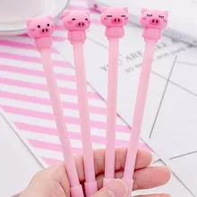 Милый мультфильм розовый поросенок нейтральная ручка* девушка сердце студенческие изделия черная ручка, подпись ручка канцелярская