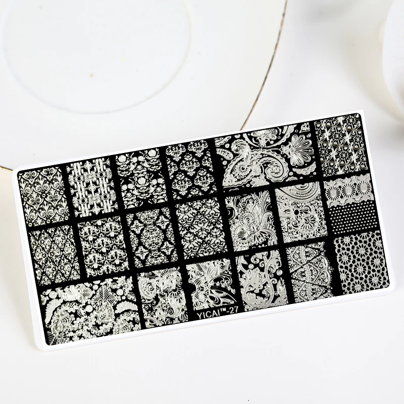 40 стилей DIY пластинки для ногтей 6,5*12,5 см DIY шаблон художественный штамп с изображением для ногтей пластины лак штамповка шаблон-YICAI01-YICAI0040