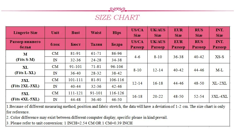 Crochet Bralette Size Chart
