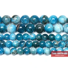 Натуральный камень Синий Апатит Круглые бусины 1" нить 6 8 10 мм выбрать размер для ювелирных изделий