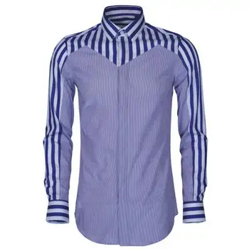 

Silk Cotton Stripe Men Shirt Luxury Long Sleeve Splice Dress Shirts Men Plus Size 4xl Hight Quality Mens Shirts Casual Slim Fit