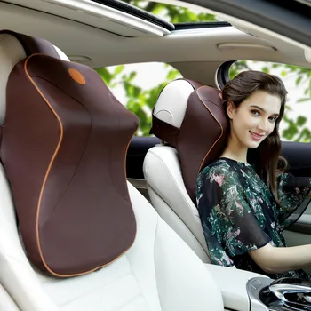 

Memory Cotton Vehicle Head Pillow and Neck Pillow Space Slow Springback Vehicle Leather Pillow Pillow Summer Supplies A09