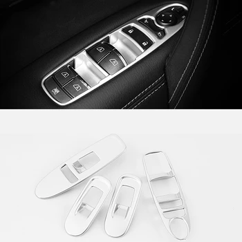 

ABS Plastic For NIssan Patrol Armada Y62 2017 2018 LHD Door Window glass Lift Control Switch Panel Cover Trim Car styling 4pcs