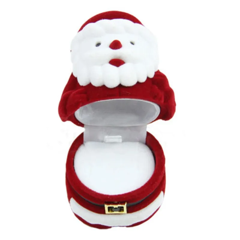 

Free Shipping Fashion Cute Ring Earring Necklace Jewelry Box Velvet Valentine Gift Box Santa Claus Cute