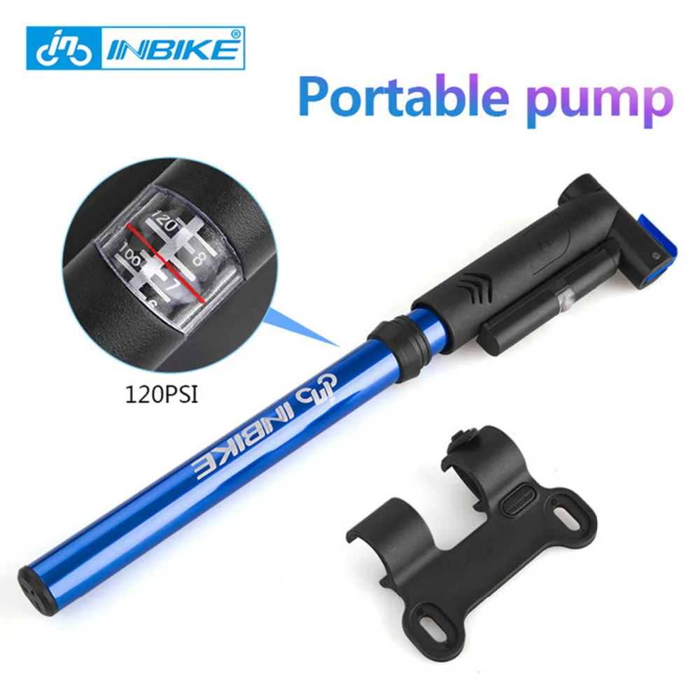 Bicycle Pump Bike Tire Portable Inflator Air Pump With Pressure Gauge