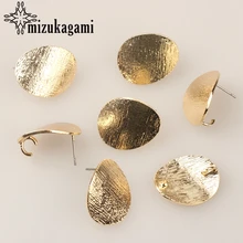 Цинковый сплав металл золотого цвета овальной формы искажен База серьги разъем 6 шт./лот набор «сделай сам» для серьги изготовление, поиск ювелирных изделий Аксессуары