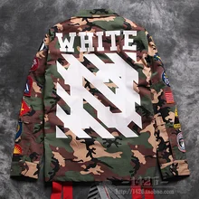 2016 new Fashion dg white off 14ss badge 13 Camouflage m65 multi-pocket men women jacket outerwear