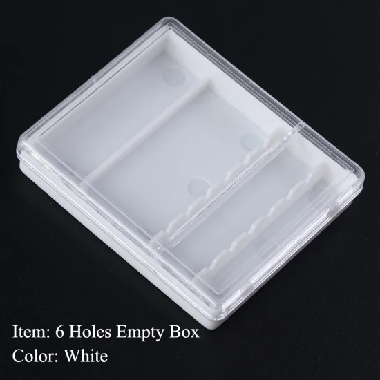 STZ 6/10 отверстий сверла для ногтей коробка для хранения акриловых фрез контейнер держатель инструменты для дизайна ногтей Органайзер маникюрные Аксессуары#2000 - Цвет: 6 Holes White
