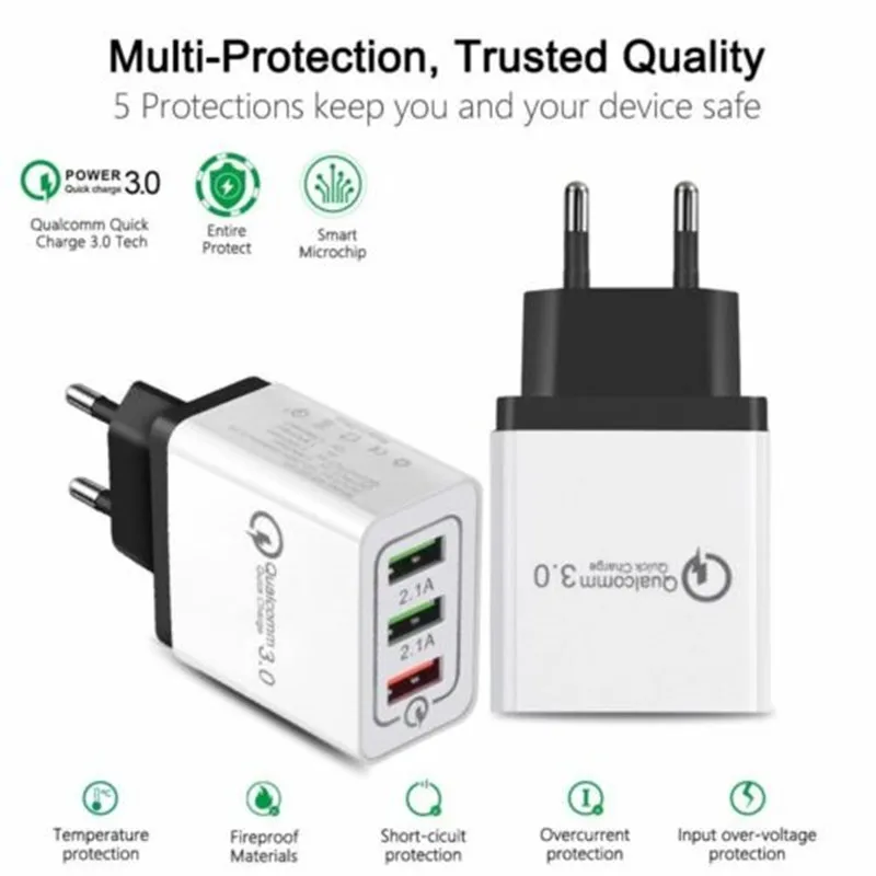 Быстрое зарядное устройство QC 3 0 30 Вт USB для HTC Huawei Y9 2019 Y7 Y6 pro Y5 prime 2018 ASUS ZB631KL ZB633KL