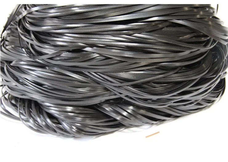 65Meters Wide:8mmThickness:1.2mm Black Gradient Flat Synthetic Rattan Weaving Material Plastic Knit Repair Chair Table PE Rattan