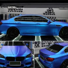 Синий авто Стайлинг тела электро покрытие изменение цвета пленка хромирование Атлас хром винил обертывание наклейка 1,52X5 м